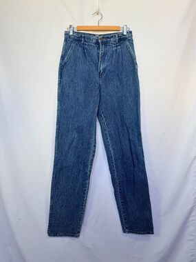 Vintage Normandie Rose Herringbone Pleated Jeans tagged size 15 Long